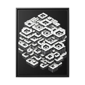 Hexagons Abstract Art – Matte Canvas Black Frame - Dipaliz - Posters Prints & Visual Artwork
