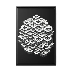 Hexagons Abstract Art – Matte Canvas Black Frame - Dipaliz - Posters Prints & Visual Artwork