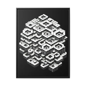 Hexagons Abstract Art – Matte Canvas Black Frame - Dipaliz - Posters Prints & Visual Artwork