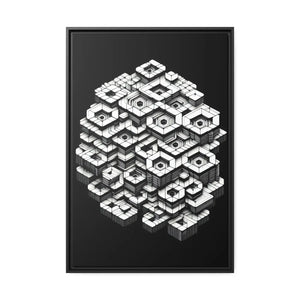 Hexagons Abstract Art – Matte Canvas Black Frame - Dipaliz - Posters Prints & Visual Artwork