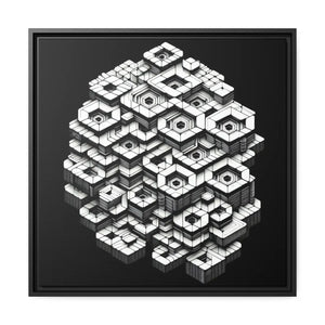 Hexagons Abstract Art – Matte Canvas Black Frame - Dipaliz - Posters Prints & Visual Artwork