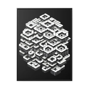 Hexagons Abstract Art – Matte Canvas Black Frame - Dipaliz - Posters Prints & Visual Artwork