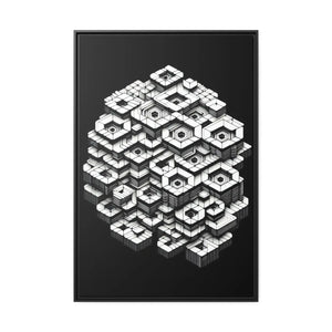Hexagons Abstract Art – Matte Canvas Black Frame - Dipaliz - Posters Prints & Visual Artwork