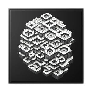 Hexagons Abstract Art – Matte Canvas Black Frame - Dipaliz - Posters Prints & Visual Artwork