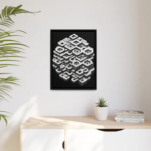 Hexagons Abstract Art – Matte Canvas Black Frame - Dipaliz - Posters Prints & Visual Artwork