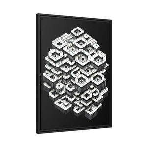 Hexagons Abstract Art – Matte Canvas Black Frame - Dipaliz - Posters Prints & Visual Artwork