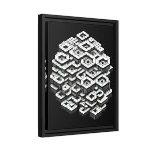 Hexagons Abstract Art – Matte Canvas Black Frame - Dipaliz - Posters Prints & Visual Artwork