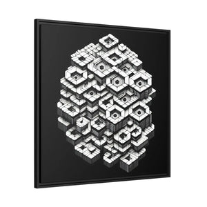Hexagons Abstract Art – Matte Canvas Black Frame - Dipaliz - Posters Prints & Visual Artwork