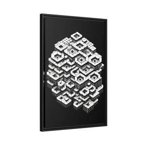 Hexagons Abstract Art – Matte Canvas Black Frame - Dipaliz - Posters Prints & Visual Artwork
