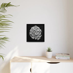 Hexagons Abstract Art – Matte Canvas Black Frame - Dipaliz - Posters Prints & Visual Artwork