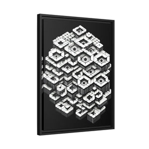 Hexagons Abstract Art – Matte Canvas Black Frame - Dipaliz - Posters Prints & Visual Artwork