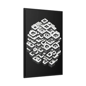 Hexagons Abstract Art – Matte Canvas Black Frame - Dipaliz - Posters Prints & Visual Artwork