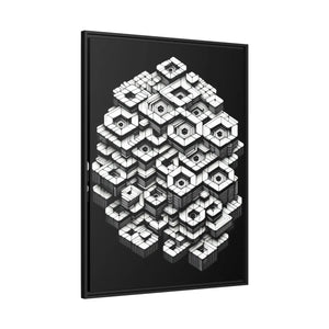 Hexagons Abstract Art – Matte Canvas Black Frame - Dipaliz - Posters Prints & Visual Artwork