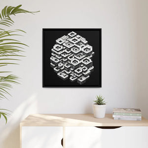Hexagons Abstract Art – Matte Canvas Black Frame - Dipaliz - Posters Prints & Visual Artwork