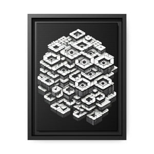 Hexagons Abstract Art – Matte Canvas Black Frame - Dipaliz - Posters Prints & Visual Artwork