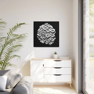 Hexagons Abstract Art – Matte Canvas Black Frame - Dipaliz - Posters Prints & Visual Artwork