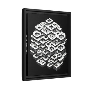 Hexagons Abstract Art – Matte Canvas Black Frame - Dipaliz - Posters Prints & Visual Artwork
