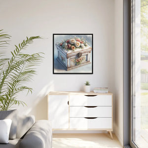Modern Floral Matte Canvas – Black Frame Art - Dipaliz - Posters Prints & Visual Artwork
