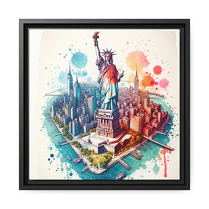 York City Map – Matte Canvas Black Frame - Dipaliz - Posters Prints & Visual Artwork