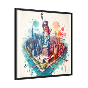 York City Map – Matte Canvas Black Frame - Dipaliz - Posters Prints & Visual Artwork