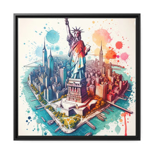 York City Map – Matte Canvas Black Frame - Dipaliz - Posters Prints & Visual Artwork