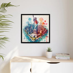 York City Map – Matte Canvas Black Frame - Dipaliz - Posters Prints & Visual Artwork