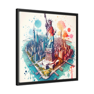 York City Map – Matte Canvas Black Frame - Dipaliz - Posters Prints & Visual Artwork
