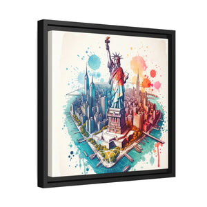 York City Map – Matte Canvas Black Frame - Dipaliz - Posters Prints & Visual Artwork