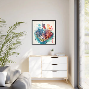 York City Map – Matte Canvas Black Frame - Dipaliz - Posters Prints & Visual Artwork