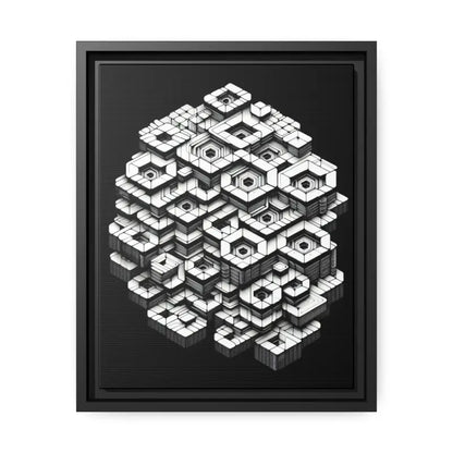 Hexagon Matte Canvas Art for a Trendy Home Look - 11″ x 14″ (vertical) / Black / 1.25’’