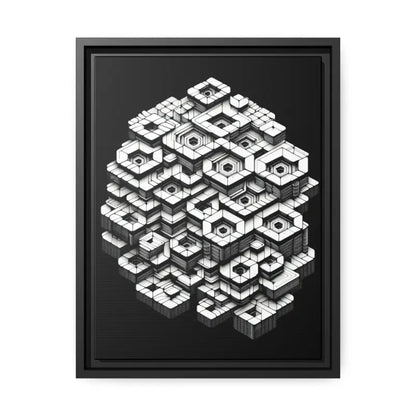 Hexagon Matte Canvas Art for a Trendy Home Look - 12″ x 16″ (vertical) / Black / 1.25’’