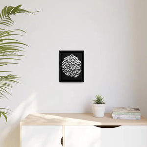 Hexagons Abstract Art Print on Matte Canvas Black Frame - Dipaliz - Posters Prints & Visual Artwork
