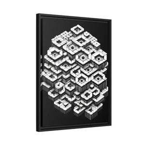 Hexagons Abstract Art Print on Matte Canvas Black Frame - Dipaliz - Posters Prints & Visual Artwork