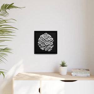 Hexagons Abstract Art Print on Matte Canvas Black Frame - Dipaliz - Posters Prints & Visual Artwork