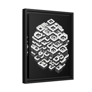 Hexagons Abstract Art Print on Matte Canvas Black Frame - Dipaliz - Posters Prints & Visual Artwork