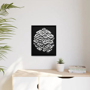 Hexagons Abstract Art Print on Matte Canvas Black Frame - Dipaliz - Posters Prints & Visual Artwork