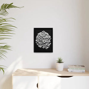 Hexagons Abstract Art Print on Matte Canvas Black Frame - Dipaliz - Posters Prints & Visual Artwork