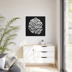 Hexagons Abstract Art Print on Matte Canvas Black Frame - Dipaliz - Posters Prints & Visual Artwork