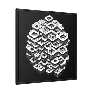 Hexagons Abstract Art Print on Matte Canvas Black Frame - Dipaliz - Posters Prints & Visual Artwork