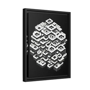 Hexagons Abstract Art Print on Matte Canvas Black Frame - Dipaliz - Posters Prints & Visual Artwork