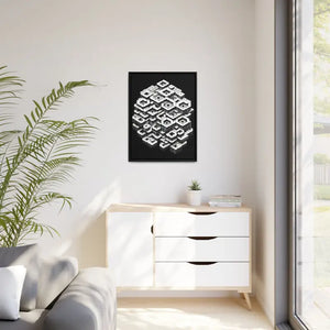 Hexagons Abstract Art Print on Matte Canvas Black Frame - Dipaliz - Posters Prints & Visual Artwork