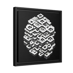 Hexagons Abstract Art Print on Matte Canvas Black Frame - Dipaliz - Posters Prints & Visual Artwork