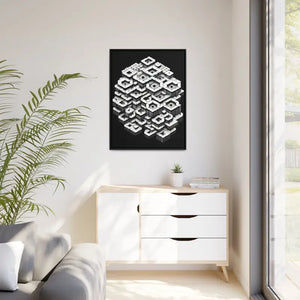 Hexagons Abstract Art Print on Matte Canvas Black Frame - Dipaliz - Posters Prints & Visual Artwork