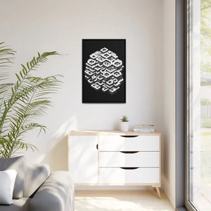Hexagons Abstract Art Print on Matte Canvas Black Frame - Dipaliz - Posters Prints & Visual Artwork