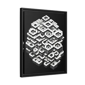 Hexagons Abstract Art Print on Matte Canvas Black Frame - Dipaliz - Posters Prints & Visual Artwork