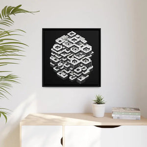 Hexagons Abstract Art Print on Matte Canvas Black Frame - Dipaliz - Posters Prints & Visual Artwork