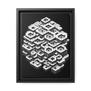Hexagons Abstract Art Print on Matte Canvas Black Frame - Dipaliz - 9’’ x 12’’ (vertical) / 1.25’’ - Posters Prints &