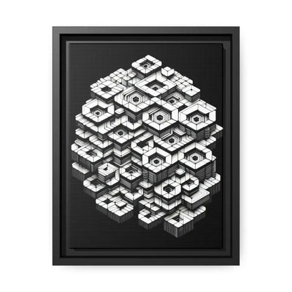 Hexagon Matte Canvas Art for a Trendy Home Look - 9’’ x 12’’ (vertical) / Black / 1.25’’