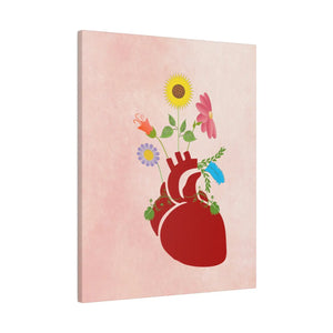 Vibrant Matte Canvas - Floral Heart Radial Pine - Dipaliz - Posters Prints & Visual Artwork