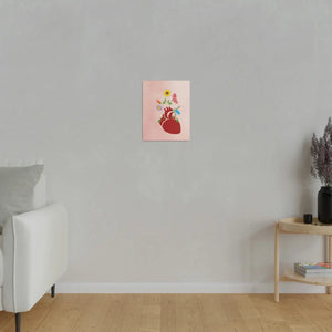 Vibrant Matte Canvas - Floral Heart Radial Pine - Dipaliz - Posters Prints & Visual Artwork